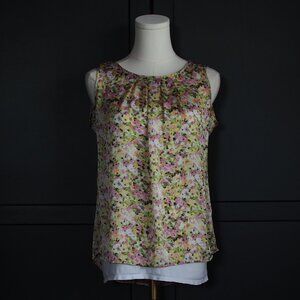 Elementz | Sleeveless Satin Floral Blouse